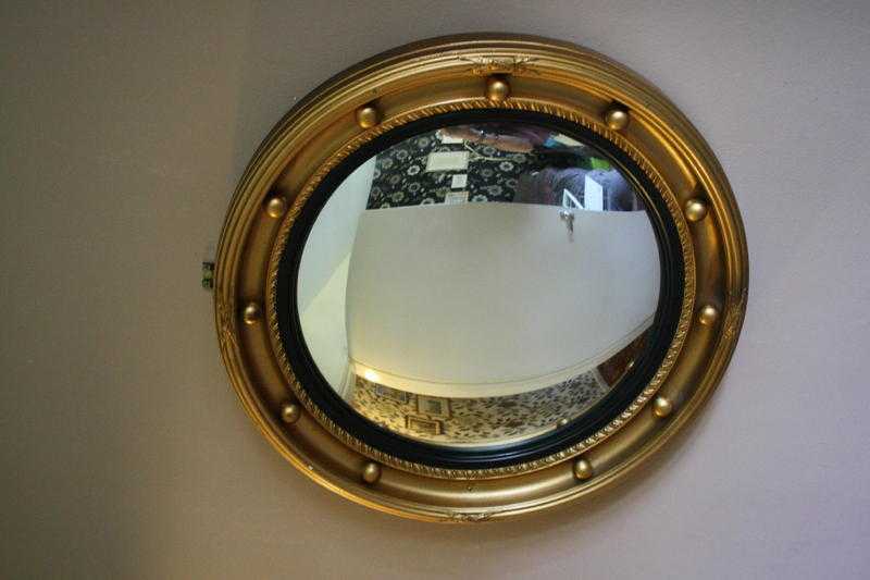 Vintage Regency Style Antique Gold Colour Gilded Convex Mirror