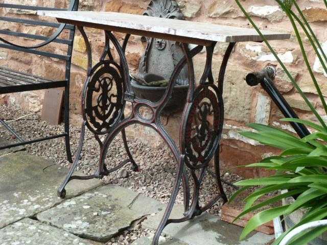 Vintage singer sewing table with marble top