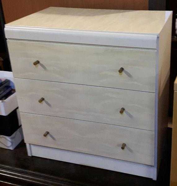 Vintage Small Melamine Chest of three Drawers