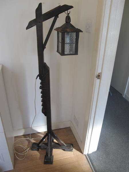 Vintage Wood Floor Standing Lantern Light