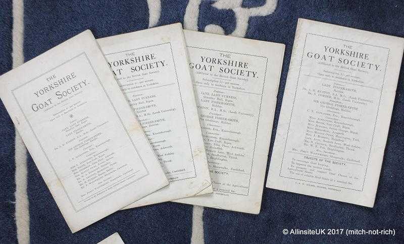 Vintage Yorkshire Goat Society Stud Register Booklets for sale 1925 gt 1939