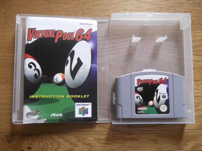 Virtual Pool 64 - Nintendo 64 pool game with instructions amp storage display box