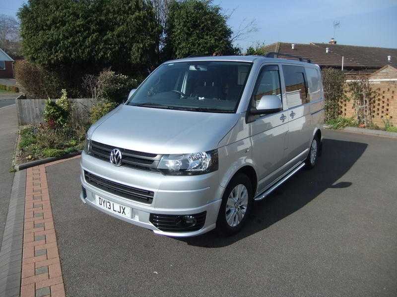 VW T5T28 SWB 2LT 114BHP TDI BLUE MOTION HIGHLINE. TAIL GATE TRANSPORTER REFLEX SILVER.