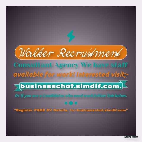 Walker Recruitment Consultant Agency. We are Recruiting Agency currently looking for business jobs