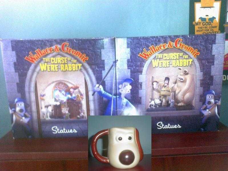 Wallace and Gromit 039Curse of the Were-Rabbit039 statues  mug