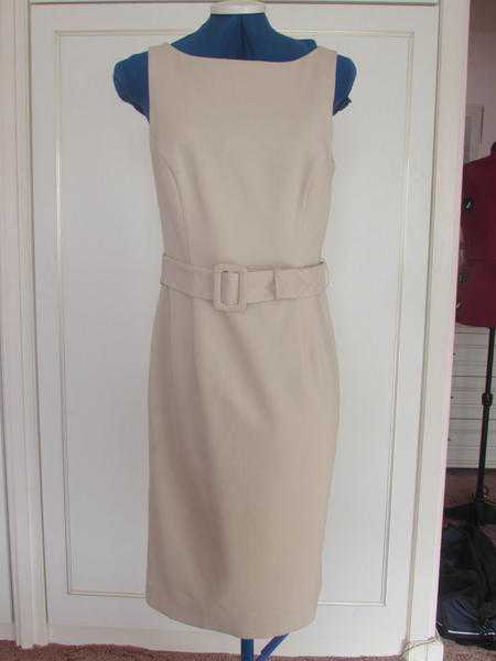 WALLIS PETITE CREAM FULLY LINED DRESS SIZE 12 BNWOT.