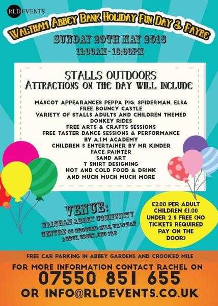 Waltham Abbey Bank Holiday Fun Day And Fayre