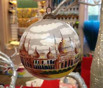 WANTED.ROYAL PAVILION SHOP PAINTED GLASS BAUBLE