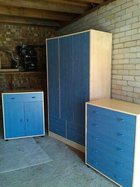 Wardrobe, Chest of drawers and matching storage cupboard