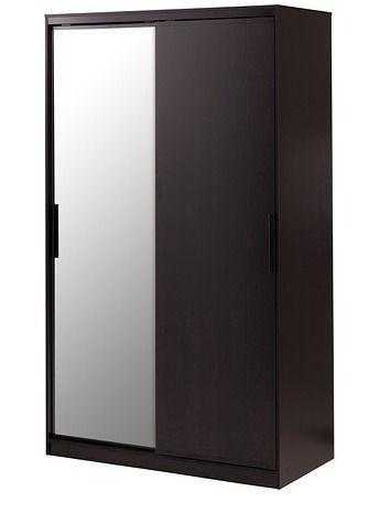 Wardrobe MORVIK in black-brown, mirror glass from IKEA - BrightonKemptown