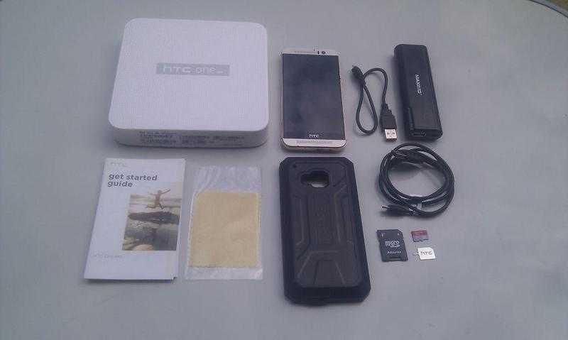 WARRANTY HTC ONE M9 1 32GB Silver Gold Unlocked Box Case PowerBank 8GB Mem Card Android Mobile Phone