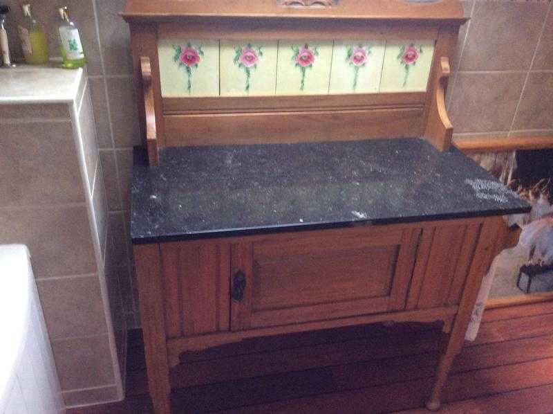 Washstand Antique with Marble Top.