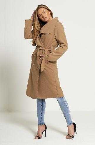 Waterfall Gold Button Detailing Duster Coat