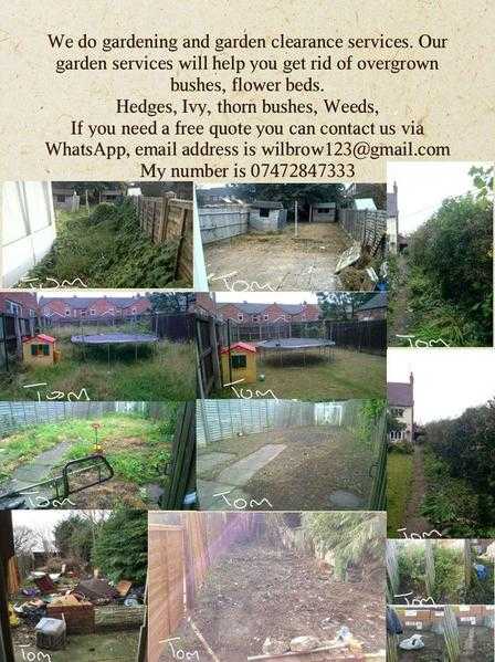 We do gardening and garden clearance.