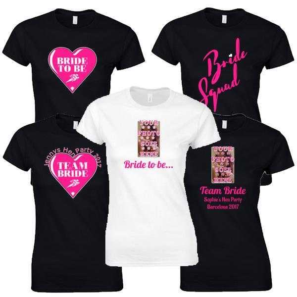 Wedding Custom Printed Personalised Hen Night Party T-Shirts for ladies