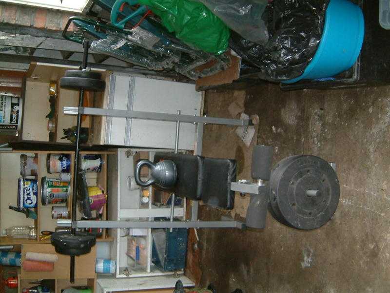 weights training bench and weights for sale