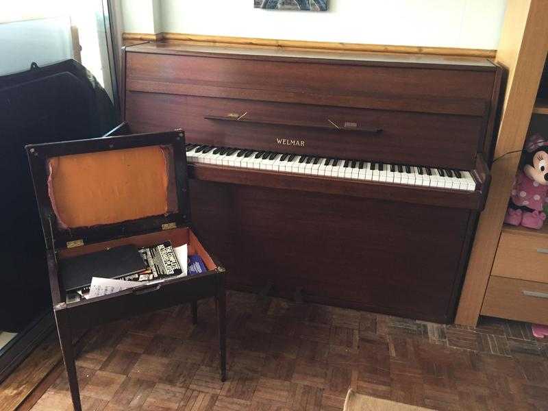 Welmar Upright Piano amp Stool - Good Condition - 300.00 ono - Collection Telscombe Cliffs