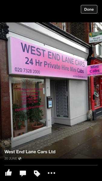 west end lane mini cabs ltd 134 west end lane nw6 1sa. 24 7 there for you , customer service always