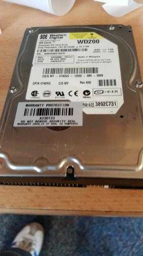 Western Digital ide Internal Harddrive for Sale 20gb Working order