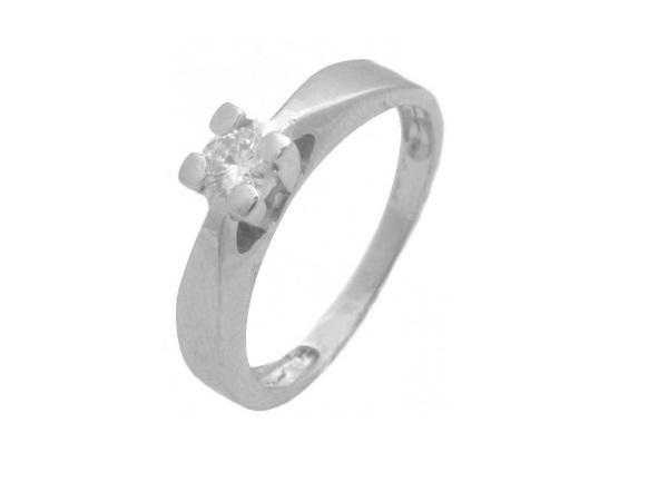 White 18Kt Gold Solitaire 0.20Ct Brilliant Diamond Ring