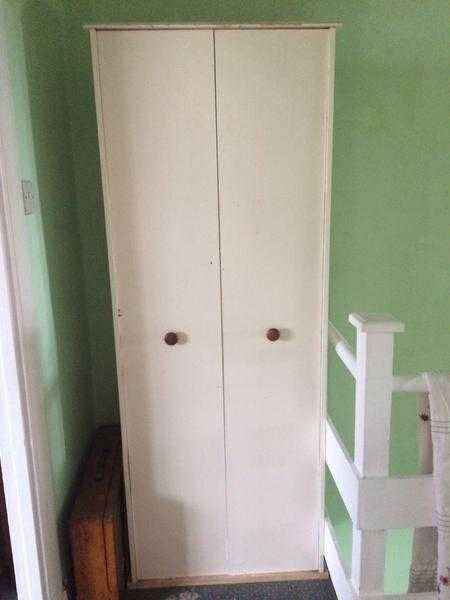 White 2 door wardrobe