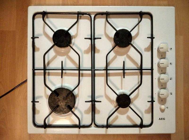 White AEG Built-in Gas Hob