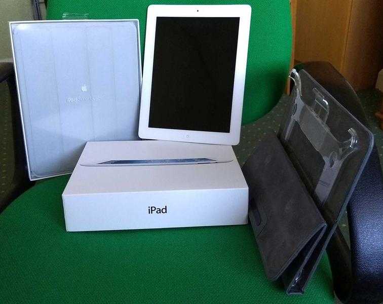 White Apple iPad 3 64GB WiFi Cellular (A1430) 2 etui covers