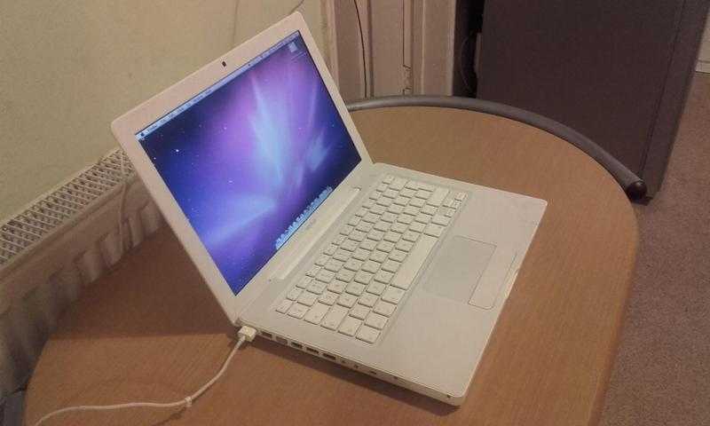 white Apple MacBook