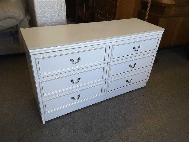 White Chest Of 6 Drawers, Great For Bedroom  TV Stand - Local Delivery Service 19