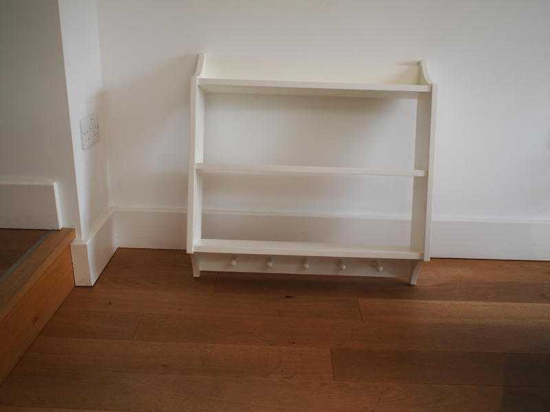 White Company white shelf unit with pegs