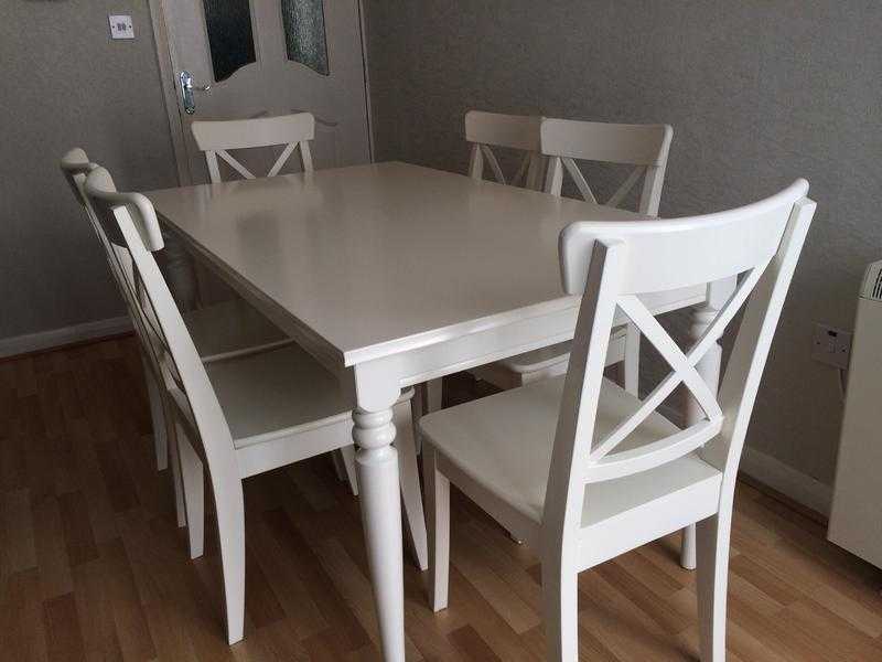 white dining table6 chairs