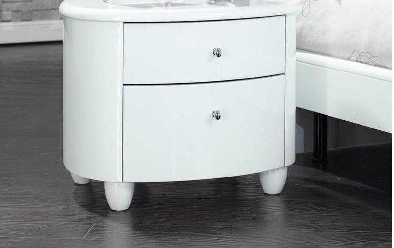 White Gloss Aztec 2 Draw Bedside Cabinet