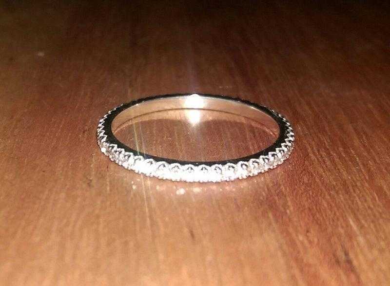 White gold diamond full eternity stacking wedding ring Size S