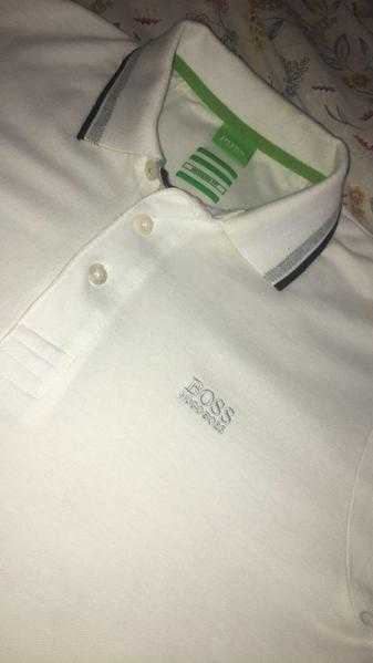 White hugo boss polo shirt