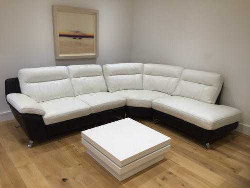 White Leather Corner Sofa