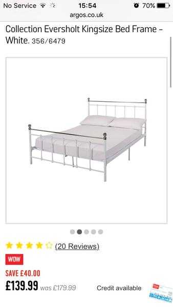 White metal bed frame