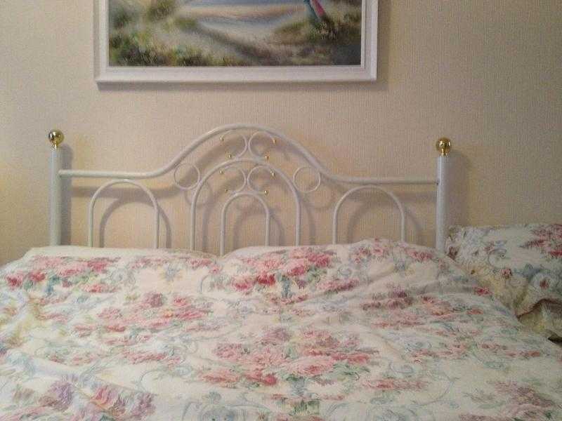 White Metal Headboard