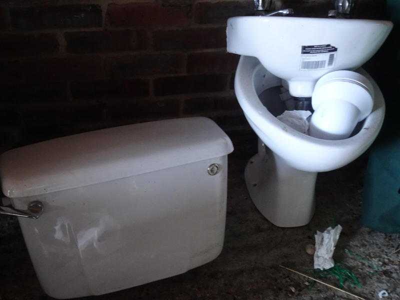 White toilet suite