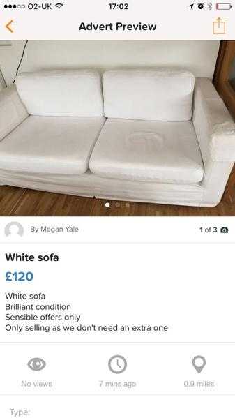 White two seat sofa