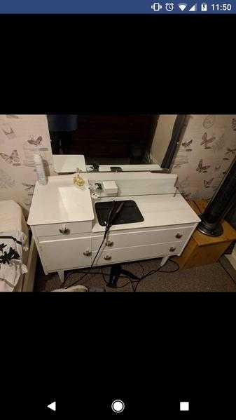 White upcycled dressing table