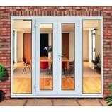 WHITE UPVC FRENCH DOORS WITH SIDE PANELS 2100MM X 2100MM 599