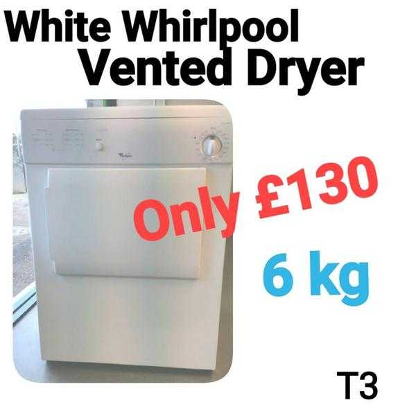 WHITE WHIRLPOOL VENTED TUMBLE DRYER