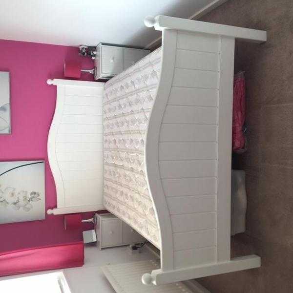 White Wooden Double Bed