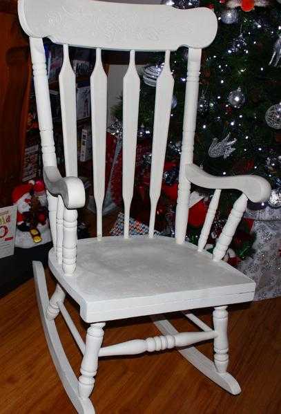 White wooden rocking chair