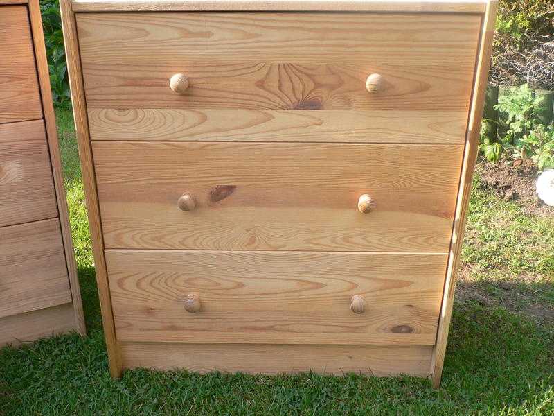 whitewoodpine 3drawer chests x2.