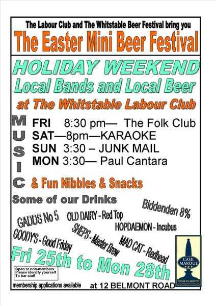 Whitstable Mini Beer Festival with Live Music