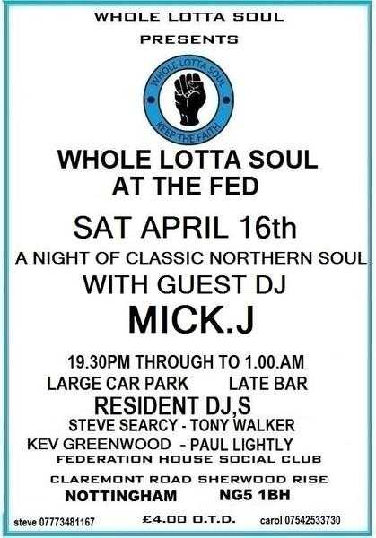 WHOLE LOTTA SOUL AT THE FED