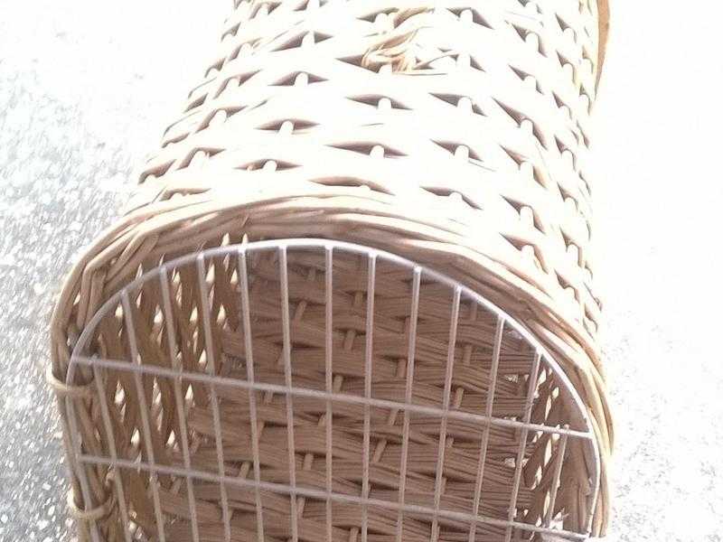 WICKER CAT RABBIT SMALL DOG CARRIER BASKET TRAVEL VETS CAR