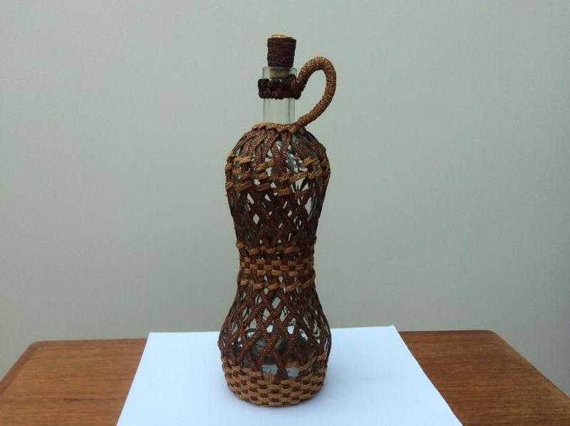 Wicker covered bottle.