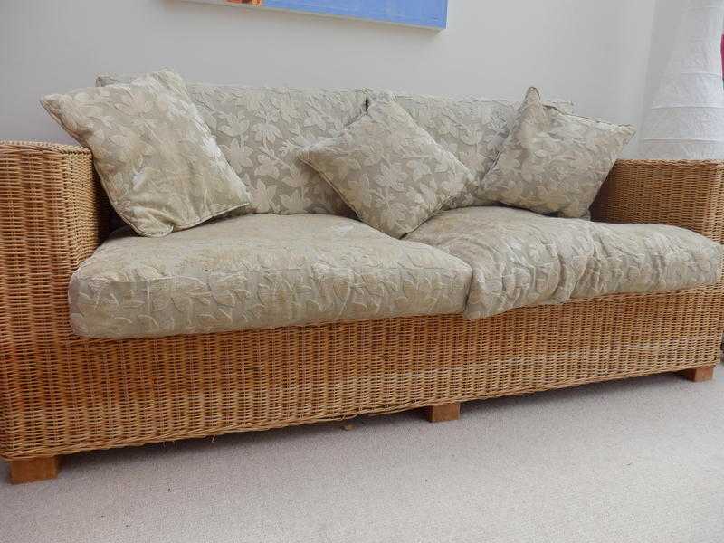 Wicker settee and armchair